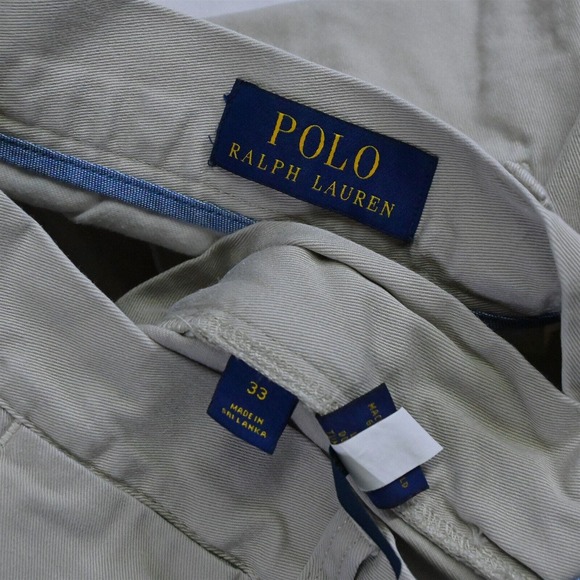 Polo Ralph Lauren‎ 33 x 9" Khaki Recent Flat Front Chino Shorts - Picture 3 of 5